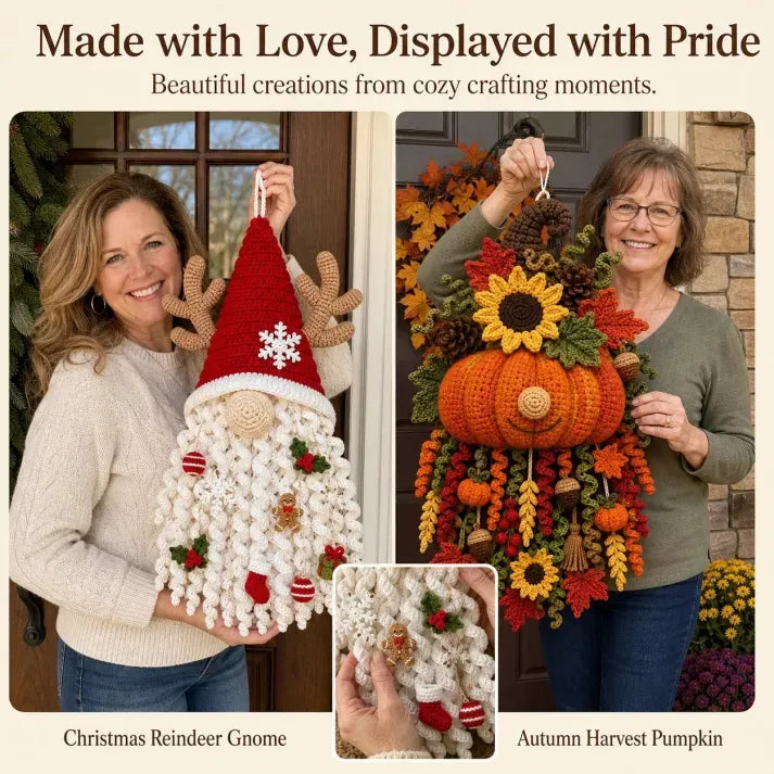 CraftBloom – Seasonal 3D Crochet Door Hanger Kit