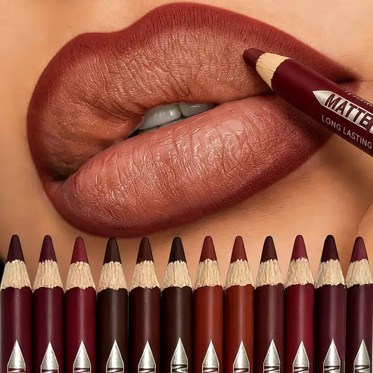 LuxeLine – 12-Piece Matte Lip Liner Set