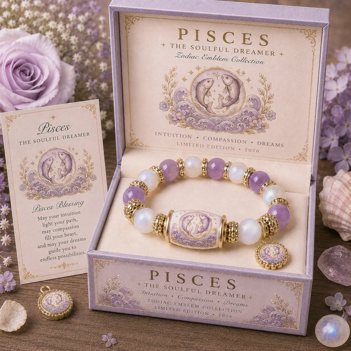 ZodiacBloom – Birth Sign Stone Charm Bracelet