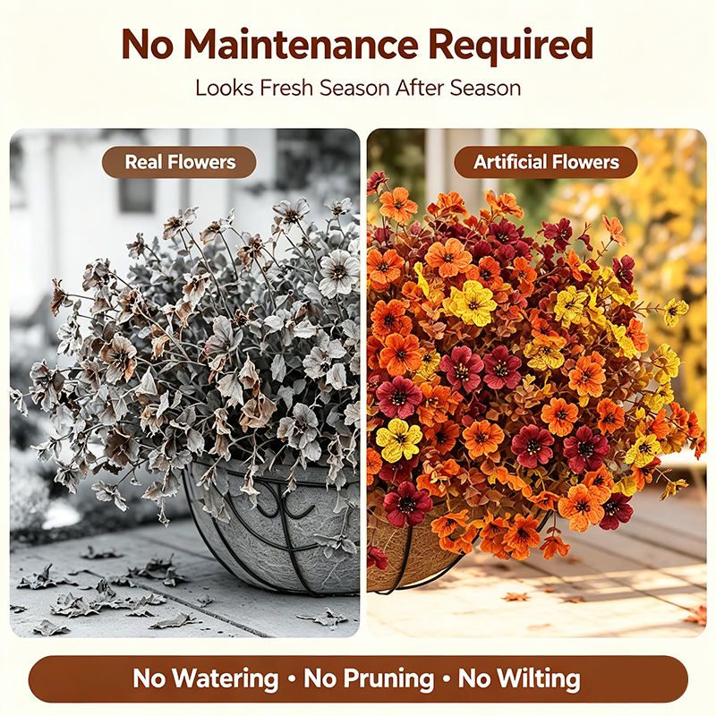 HarvestLoom – 12-Piece UV-Resistant Autumn Flower Bouquet