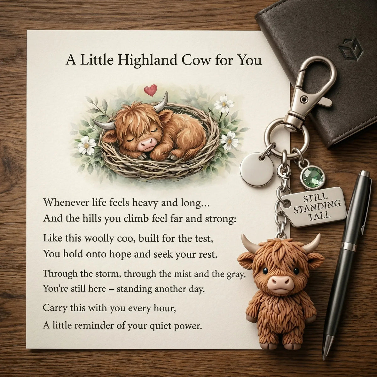 HighlandHug – Cute Highland Cow Gift Keychain