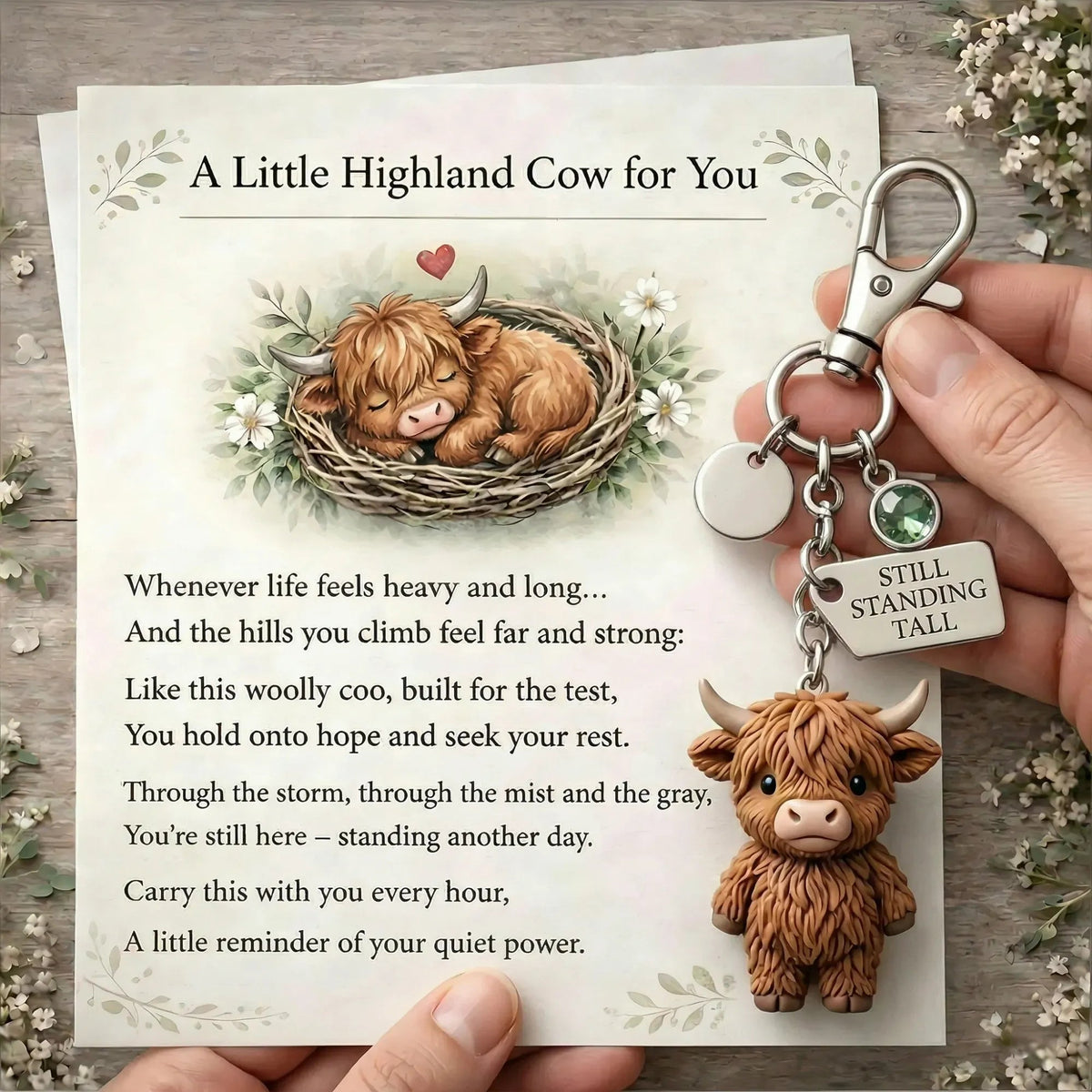 HighlandHug – Cute Highland Cow Gift Keychain