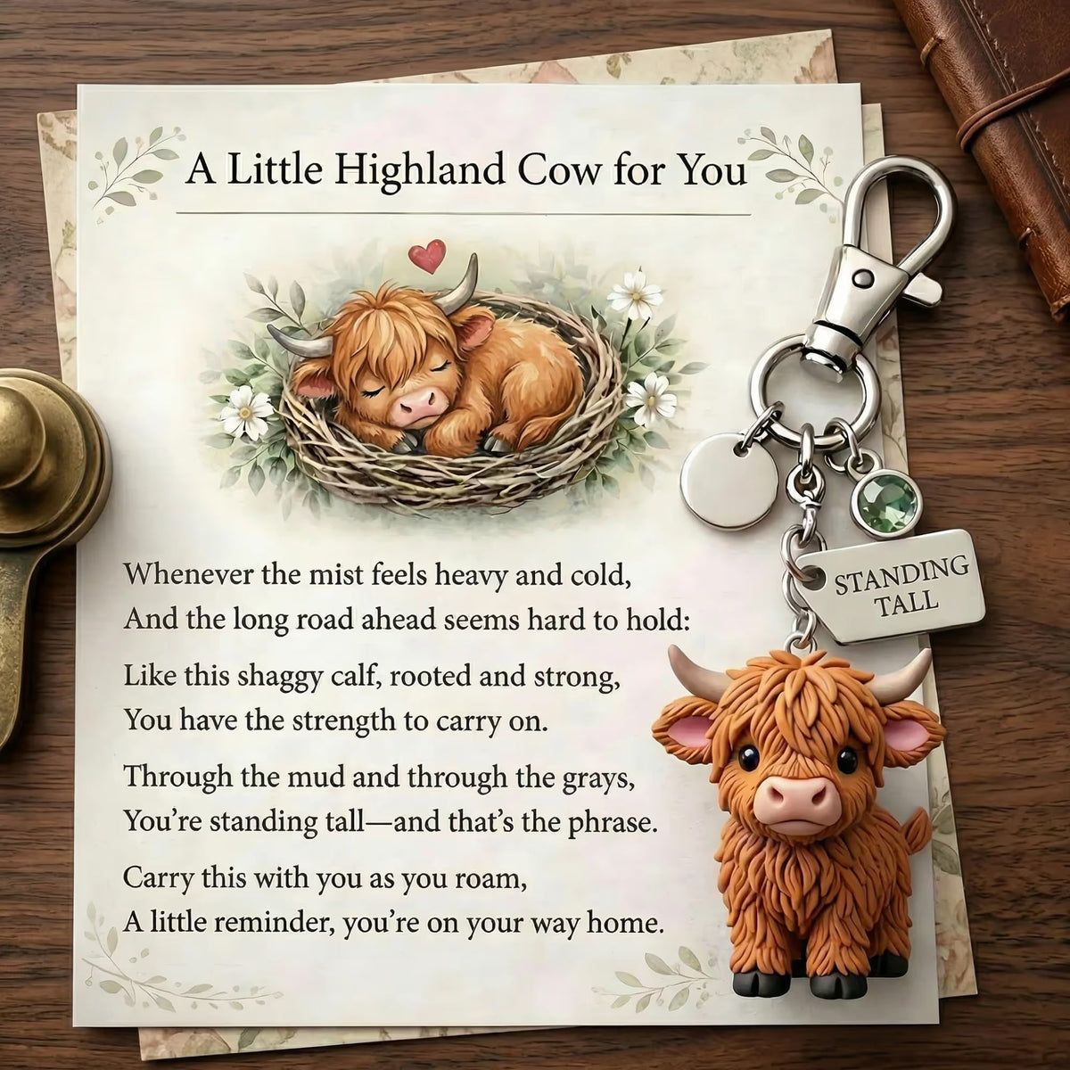 HighlandHug – Cute Highland Cow Gift Keychain
