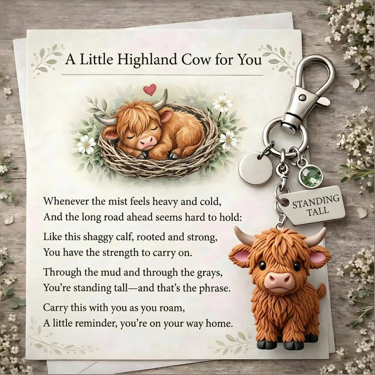 HighlandHug – Cute Highland Cow Gift Keychain