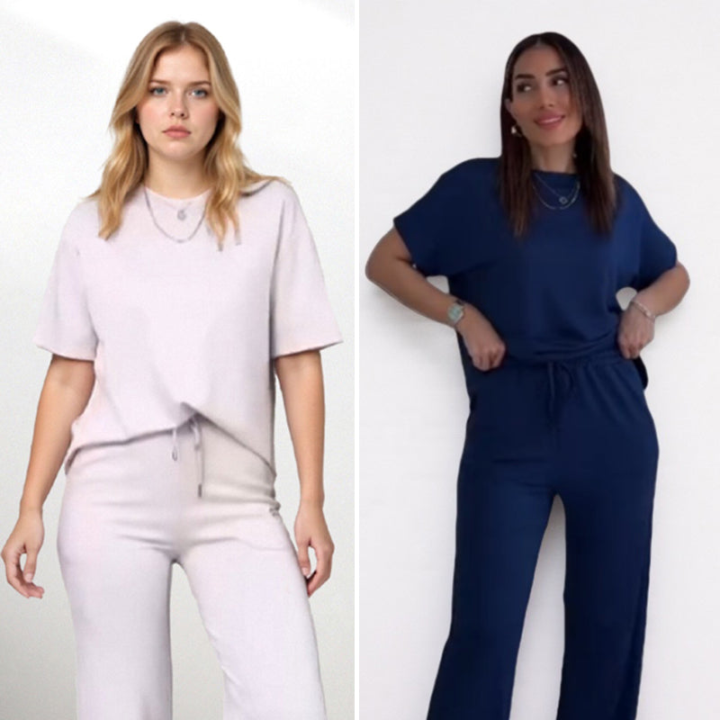 VeloraLuxe – Chic Cotton Jersey Lounge Set