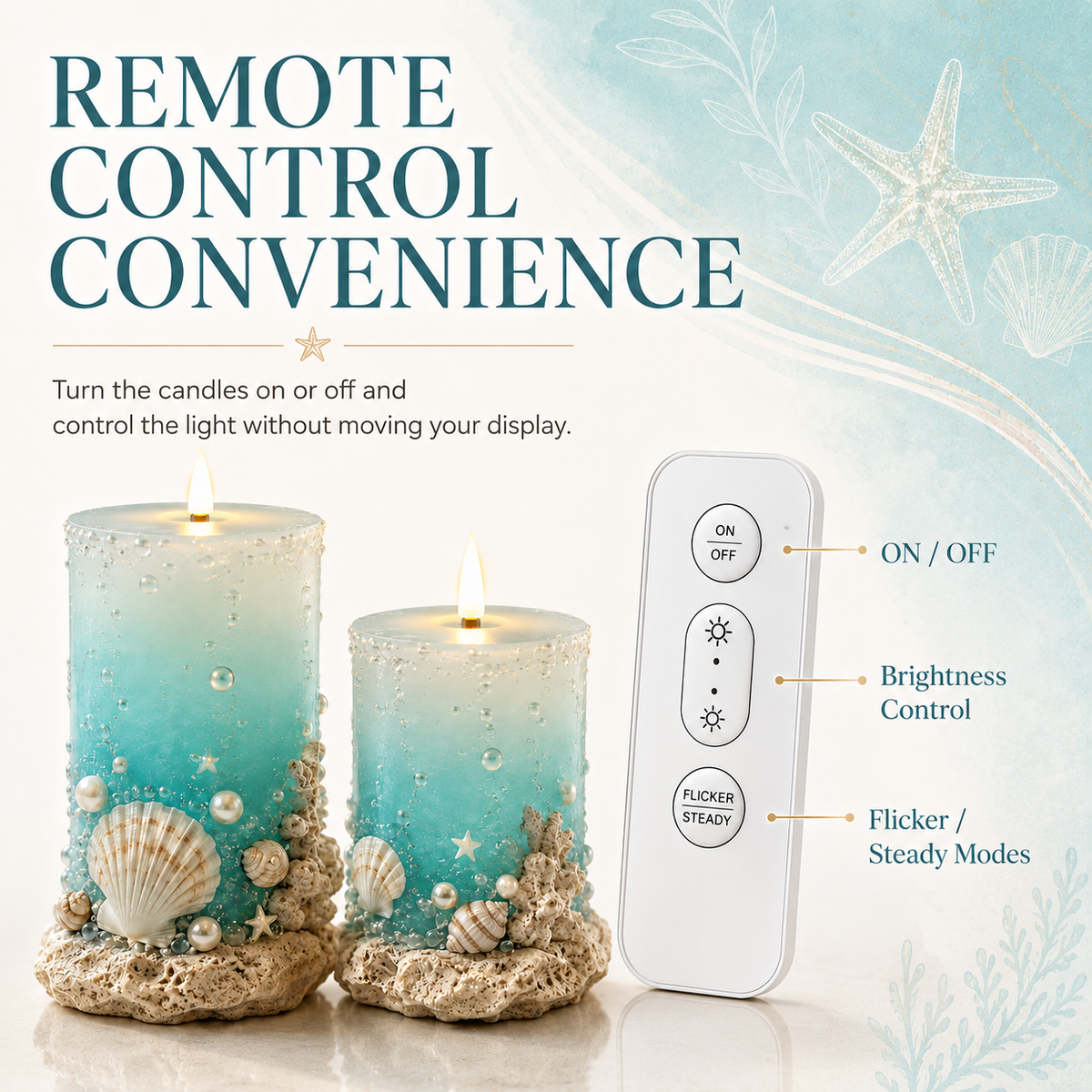 OceanNest – Coastal Decorative Candle Set