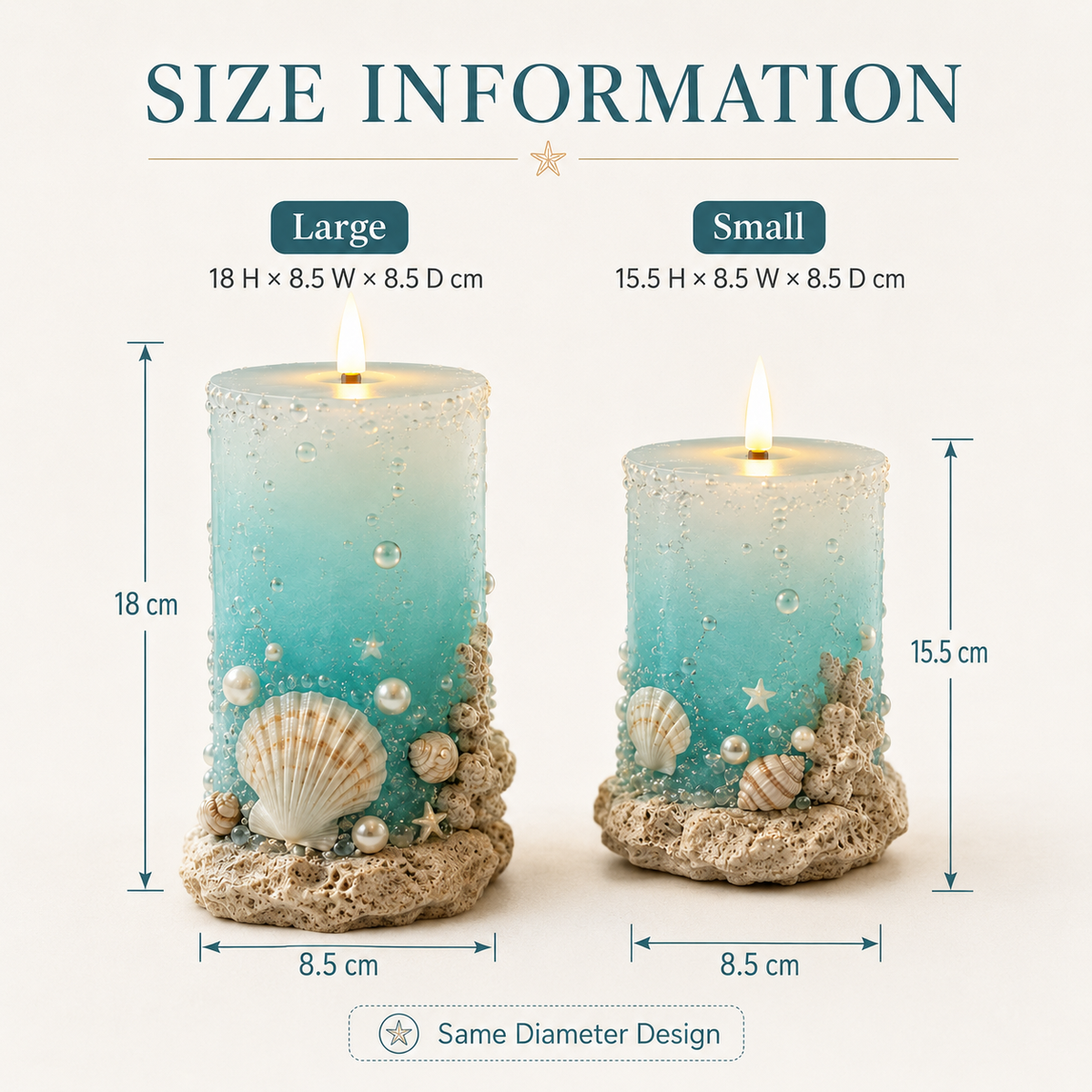 OceanNest – Coastal Decorative Candle Set
