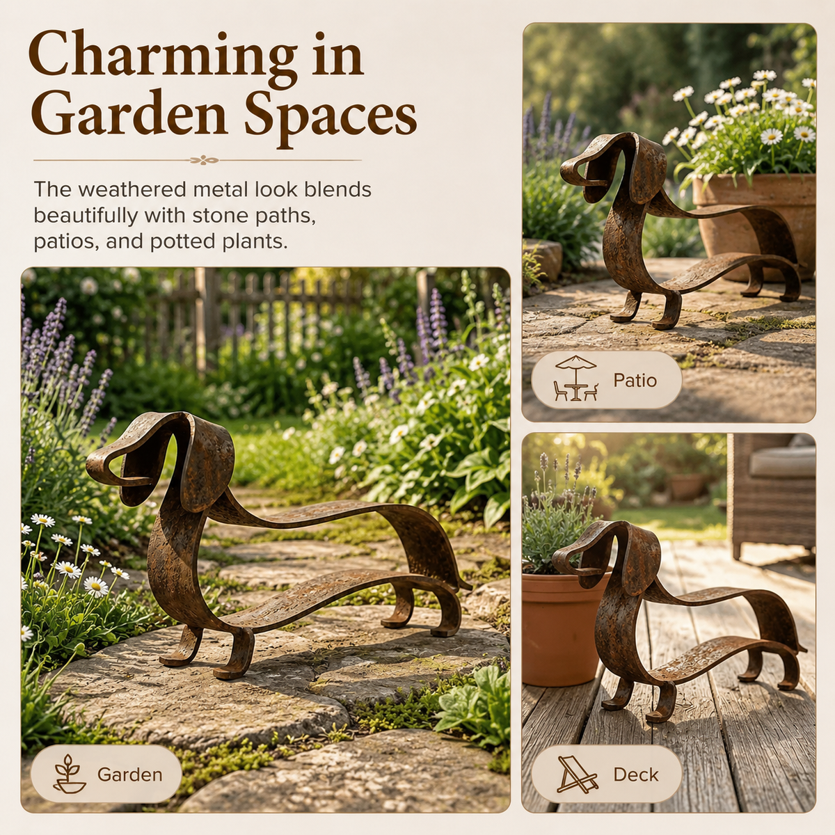 RustyDox – Rustic Dachshund Decorative Statue