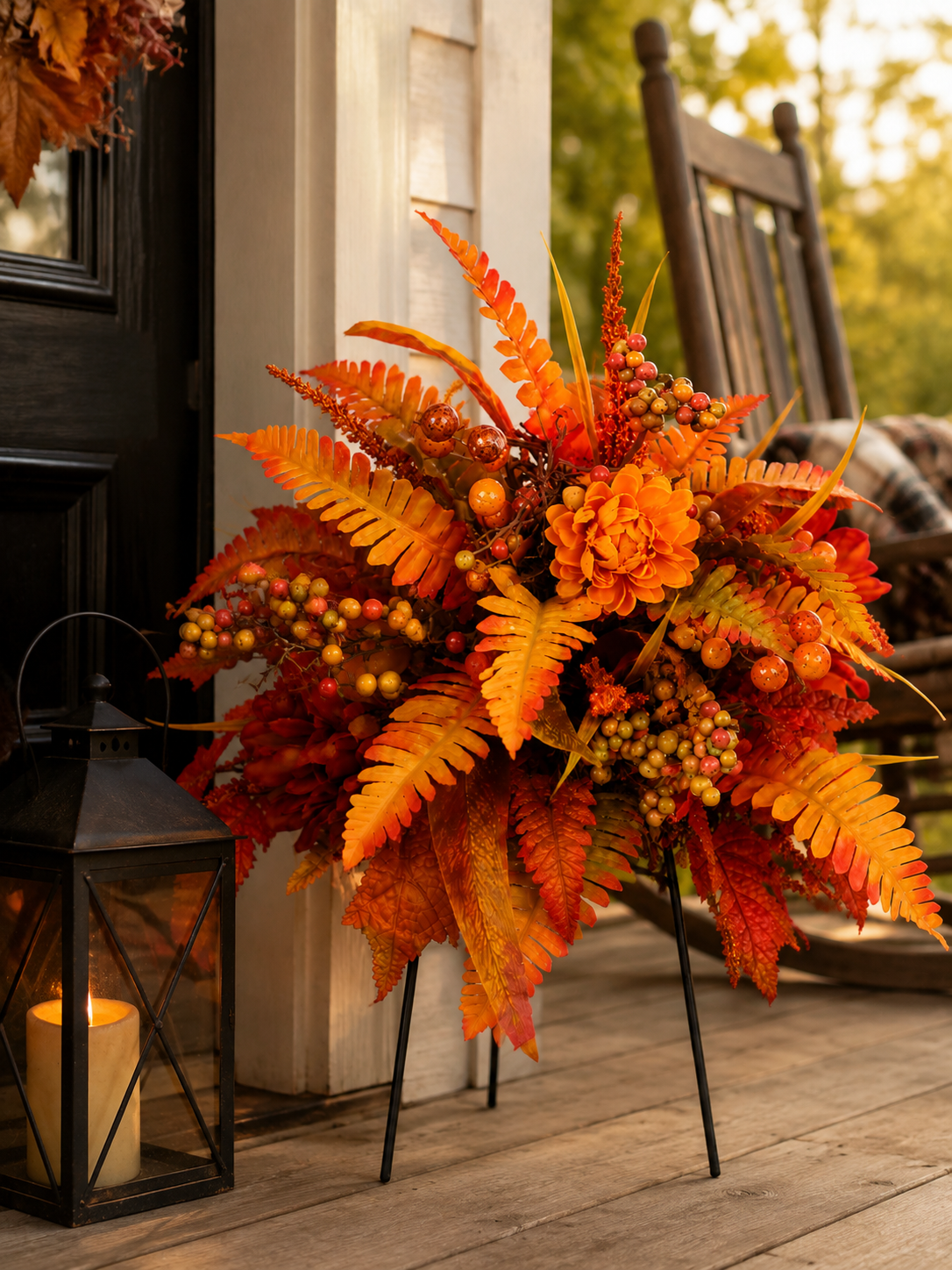 AutumnCharm – Decorative Fall Floral Garden Stake