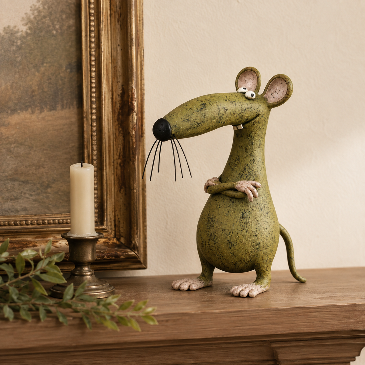 WhimsyTales – Vintage Cat & Mouse Figurine