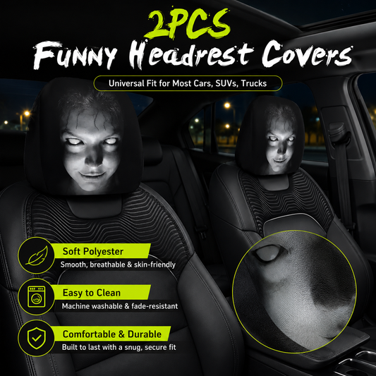 GoofyRide – Funny Cartoon Headrest Cover Set
