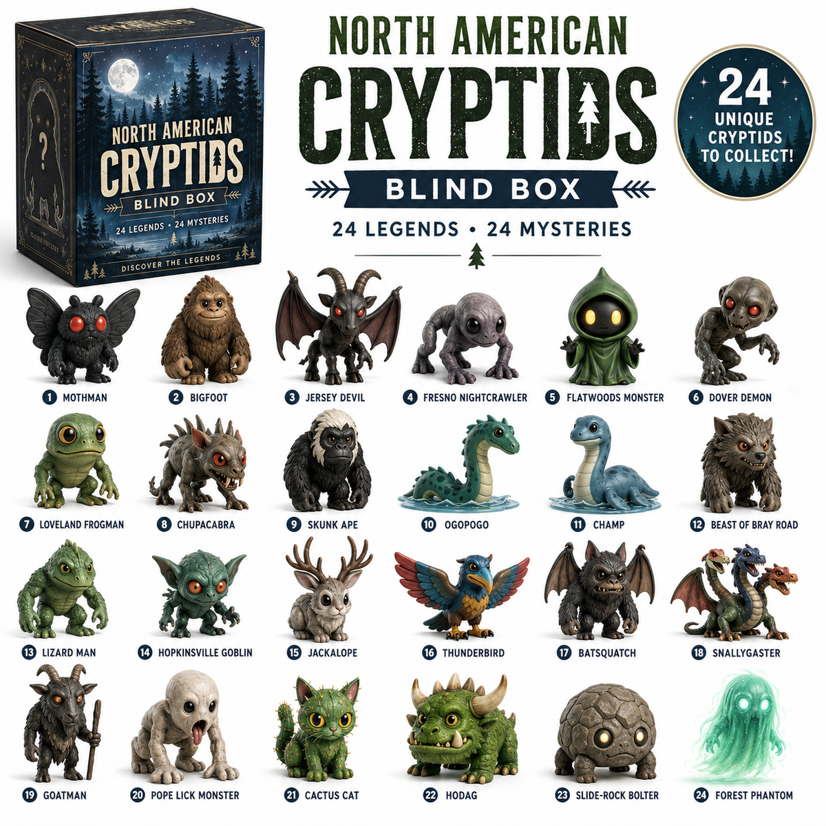 NorthAmerican  – Cryptids 24-Piece Blind Box Collection