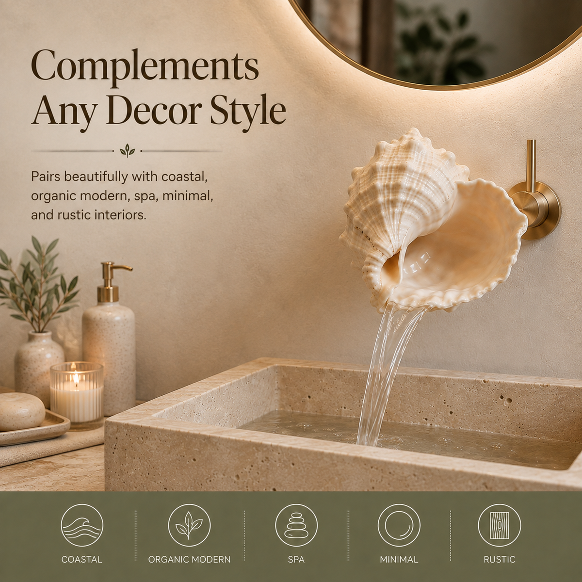 CoastalMuse – Sculptural Waterfall Sink Faucet