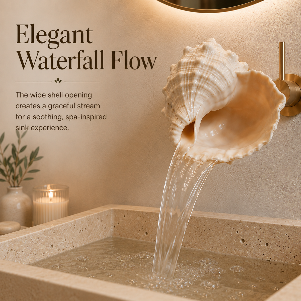 CoastalMuse – Sculptural Waterfall Sink Faucet