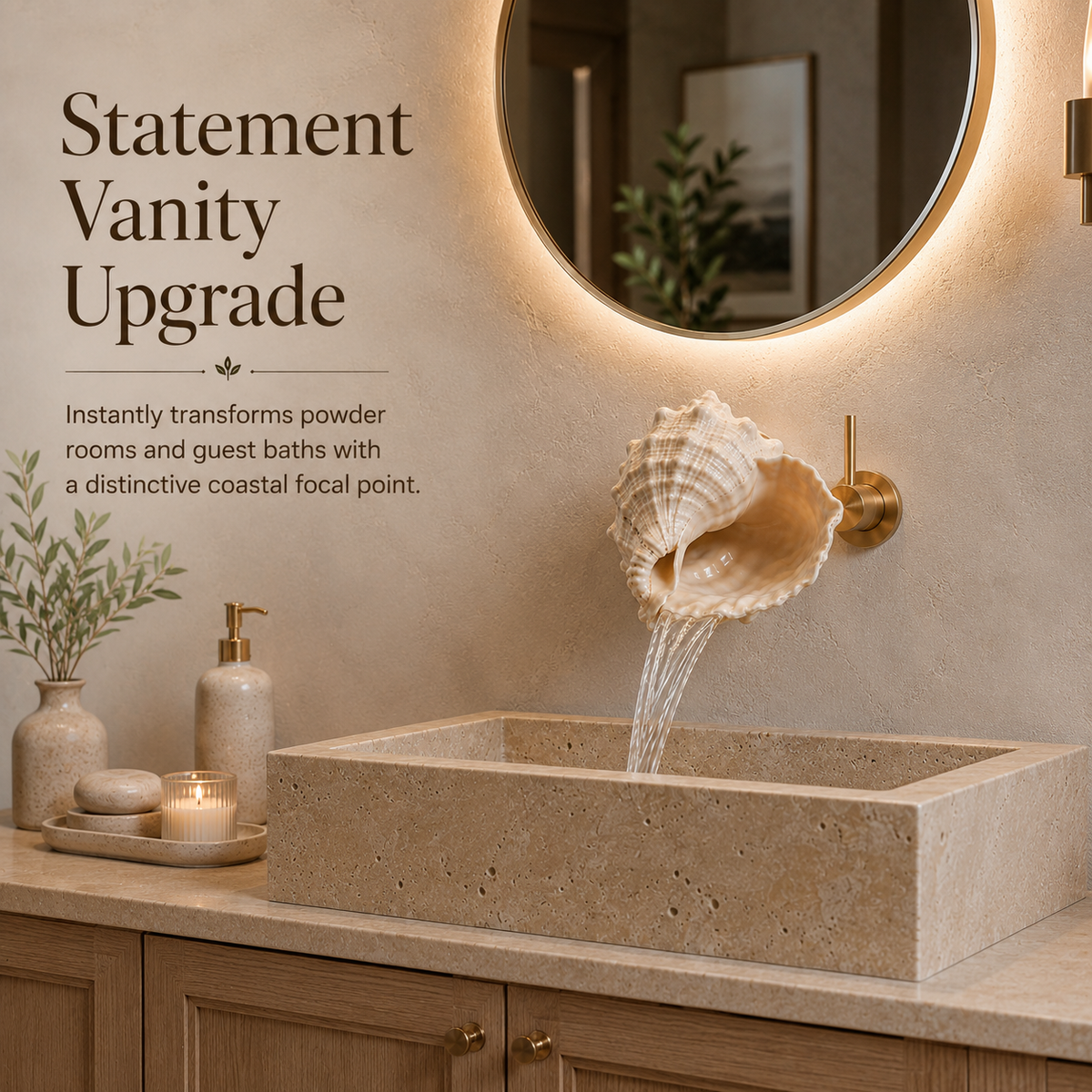 CoastalMuse – Sculptural Waterfall Sink Faucet