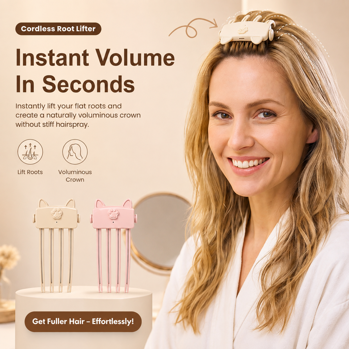 VolumeNest – Wireless Root Lift Hair Clip