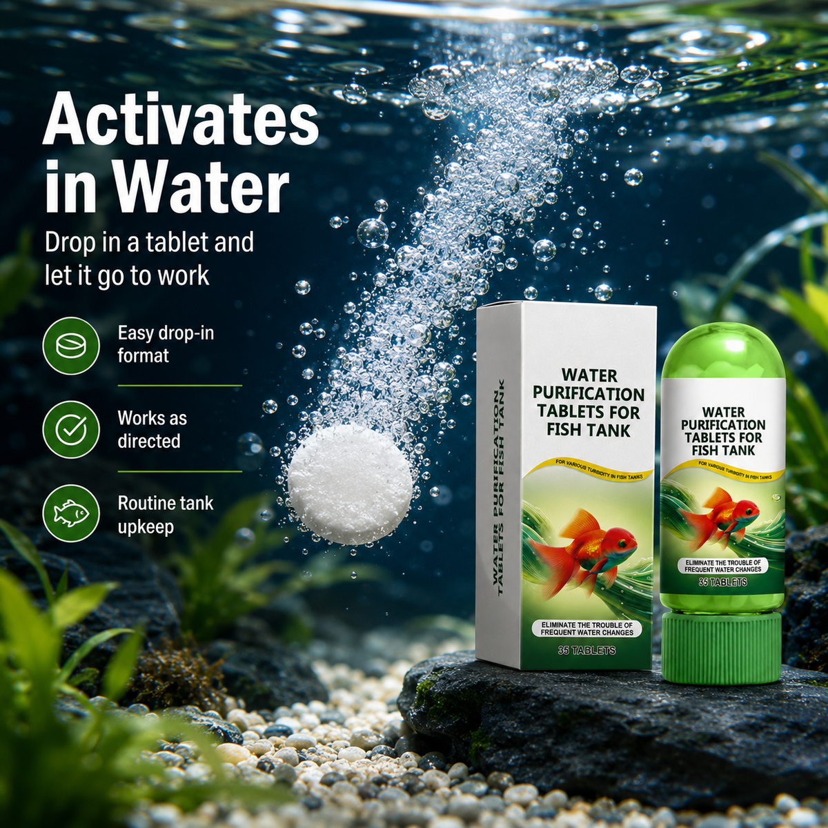 CrystalClarity – Aquarium Water Purification Tablets