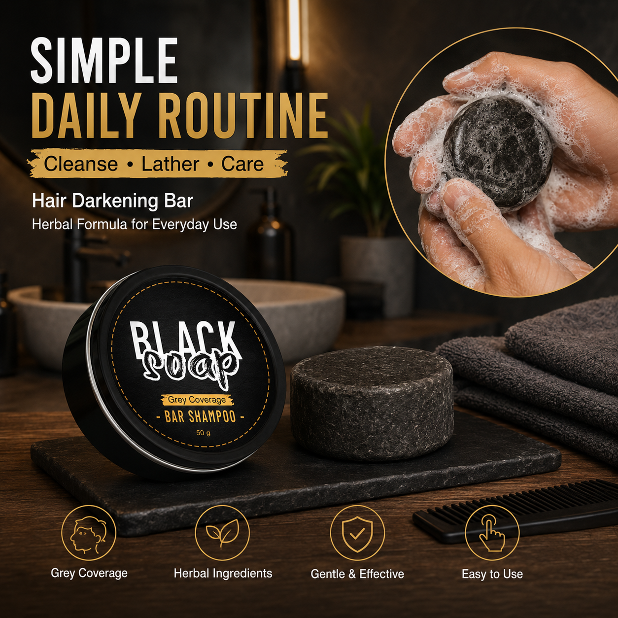 DarkBloom – Color-Enhancing Shampoo Bar