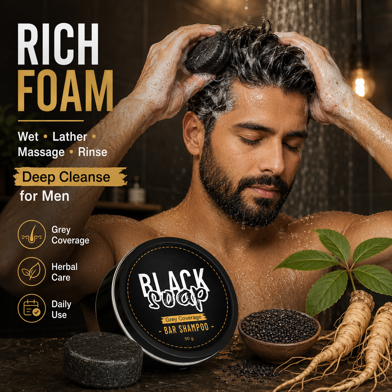 DarkBloom – Color-Enhancing Shampoo Bar