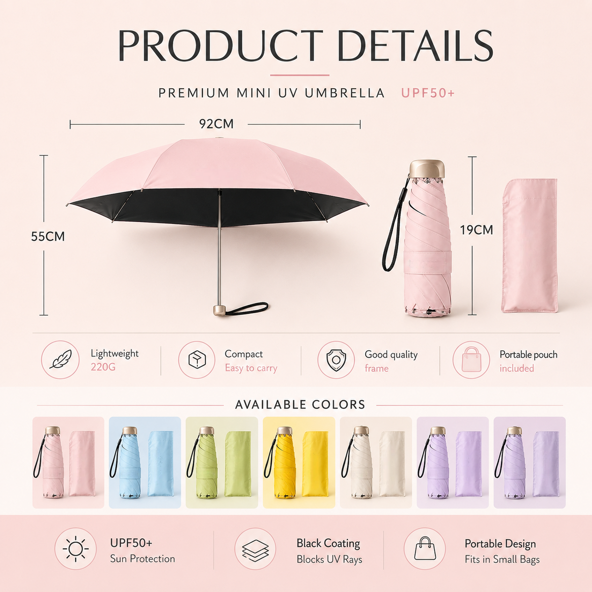 WeatherEase – Dual-Purpose Portable Umbrella
