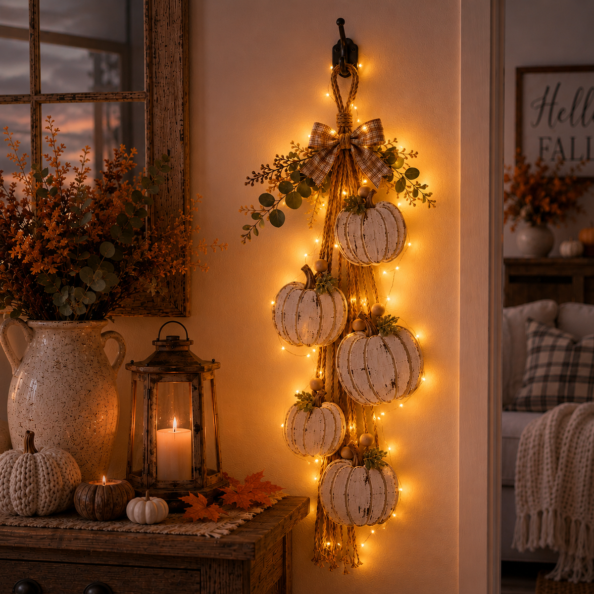 PumpkinCrest – 5-Pumpkin Fall Door Décor