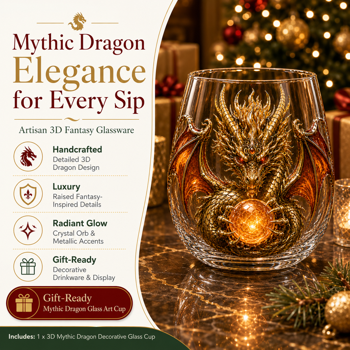 DragonRealm – Fantasy Dragon Whiskey & Cocktail Glass