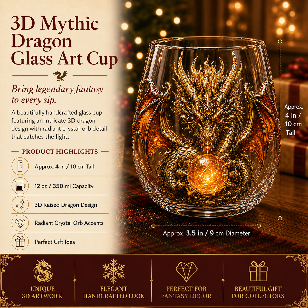 DragonRealm – Fantasy Dragon Whiskey & Cocktail Glass