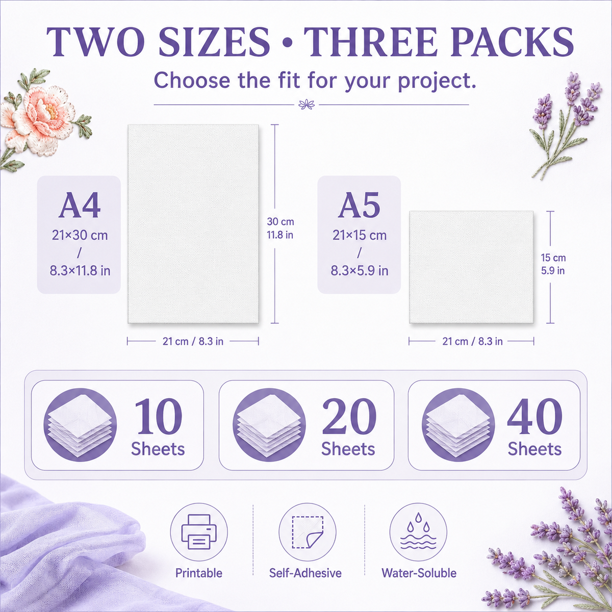 StitchEase – Printable Water-Soluble Embroidery Stabilizer