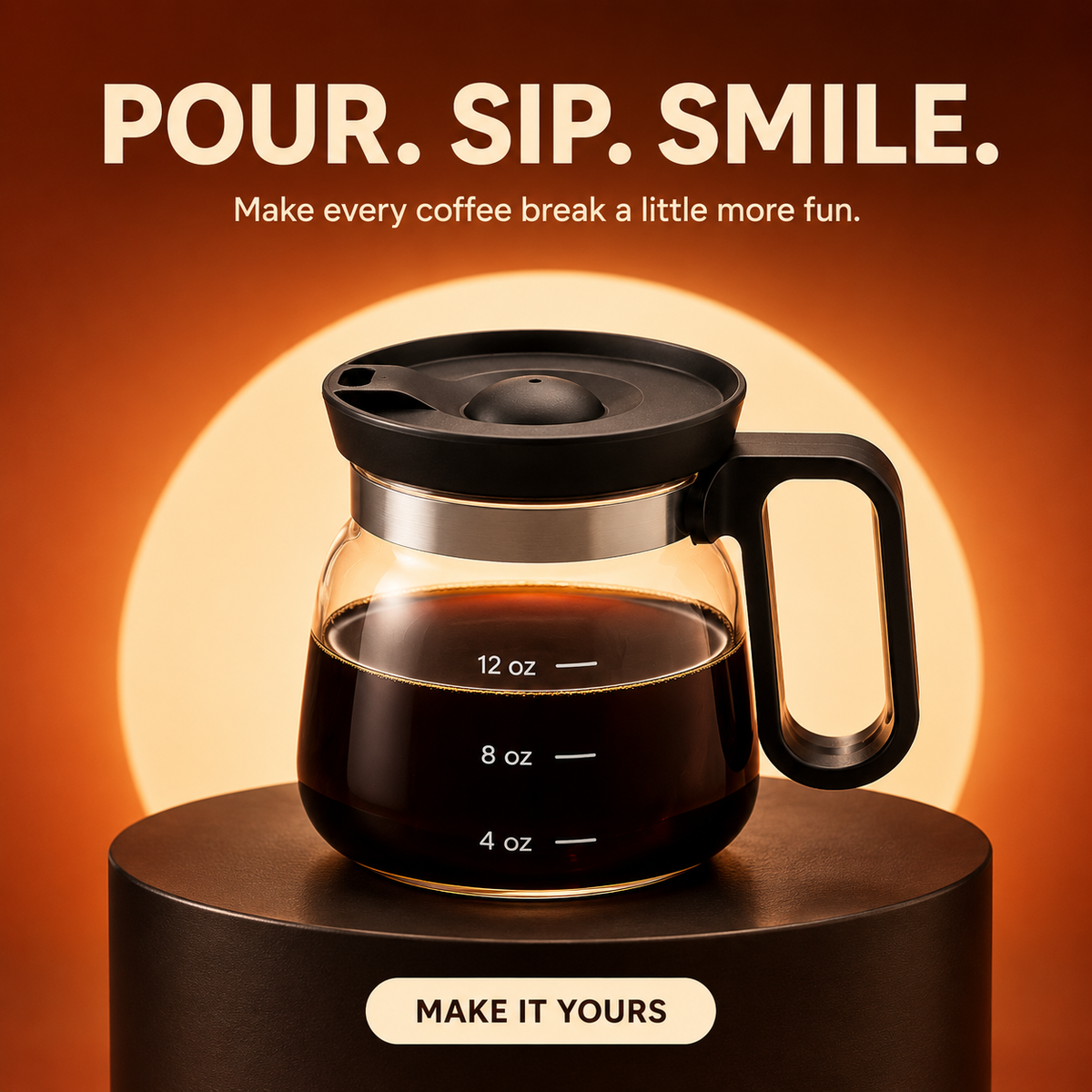 CaféPot – Unique Glass Coffee Mug