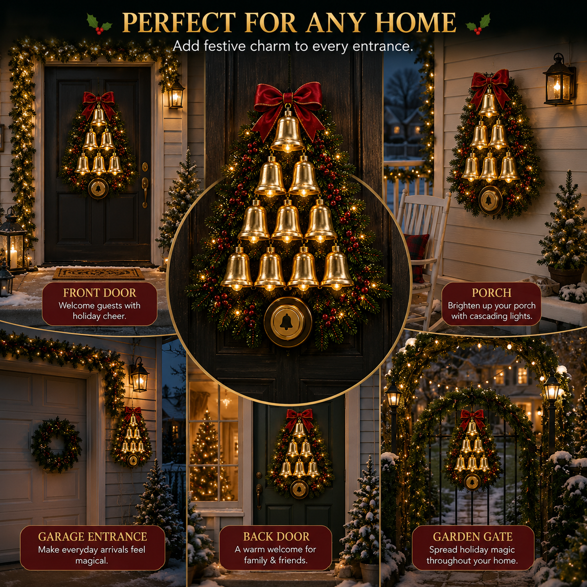 BellBliss – Glowing Christmas Cascade Doorbell