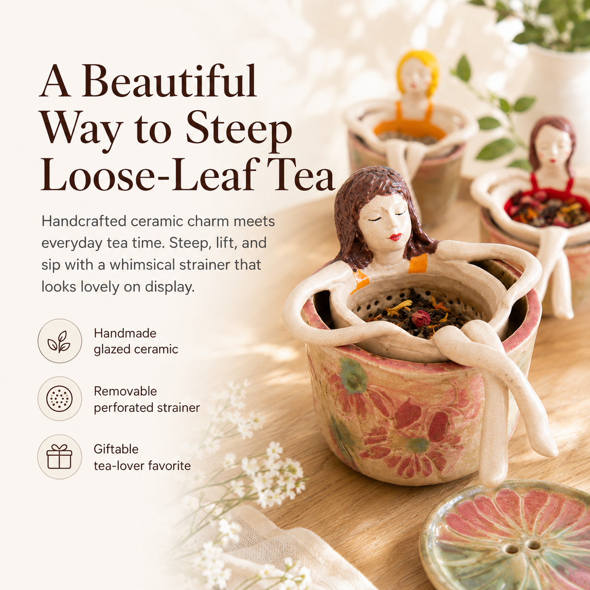 BrewMuse – Artistic Sitting Lady Tea Infuser
