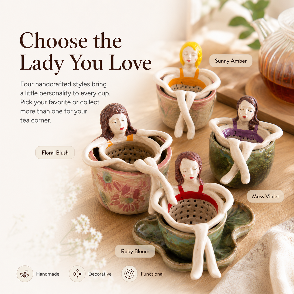 BrewMuse – Artistic Sitting Lady Tea Infuser