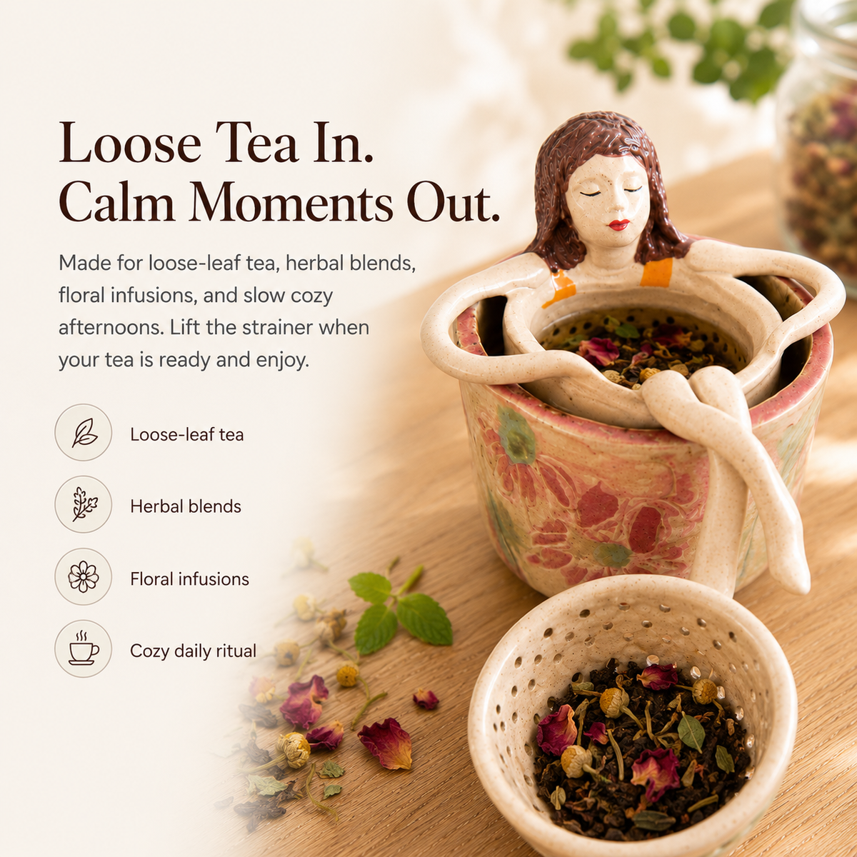 BrewMuse – Artistic Sitting Lady Tea Infuser
