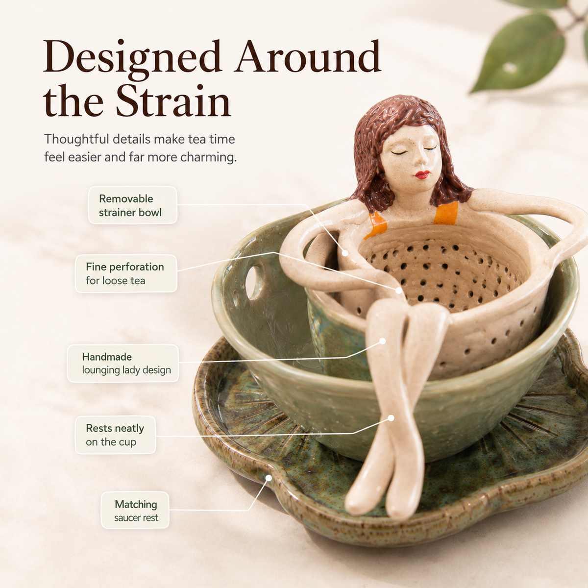 BrewMuse – Artistic Sitting Lady Tea Infuser