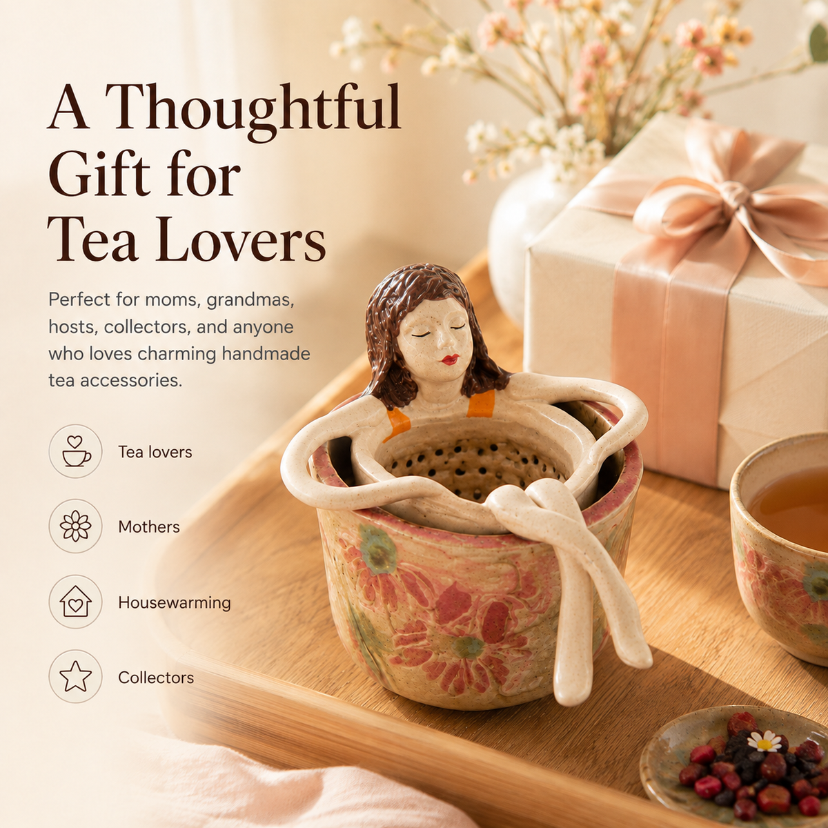 BrewMuse – Artistic Sitting Lady Tea Infuser