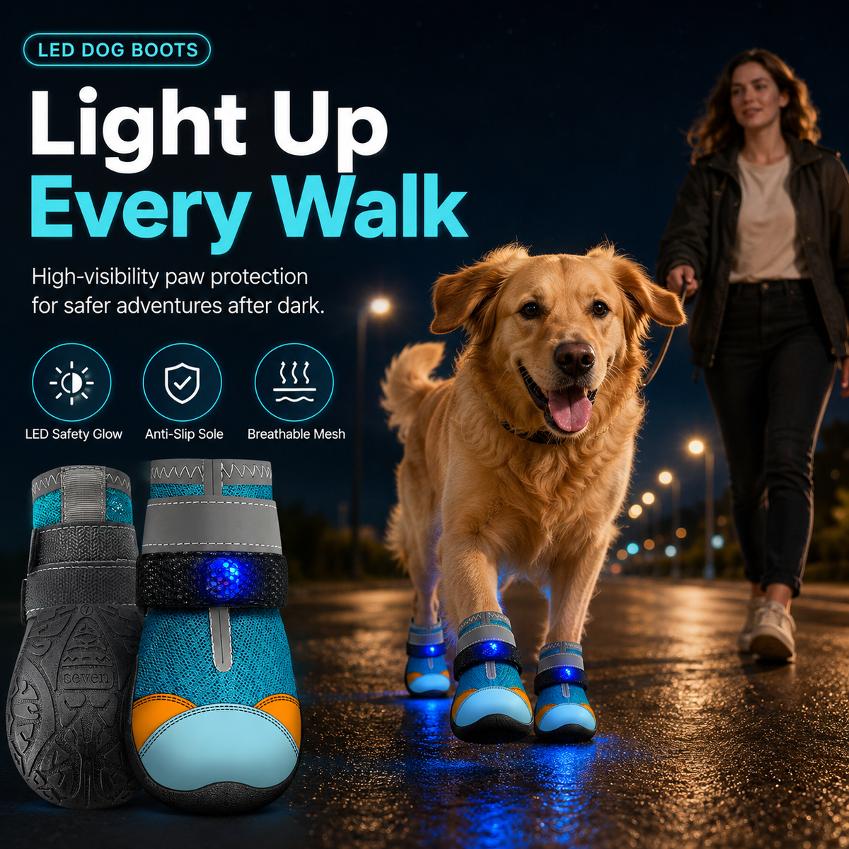 PawGlow – LED Comfort Dog Boots