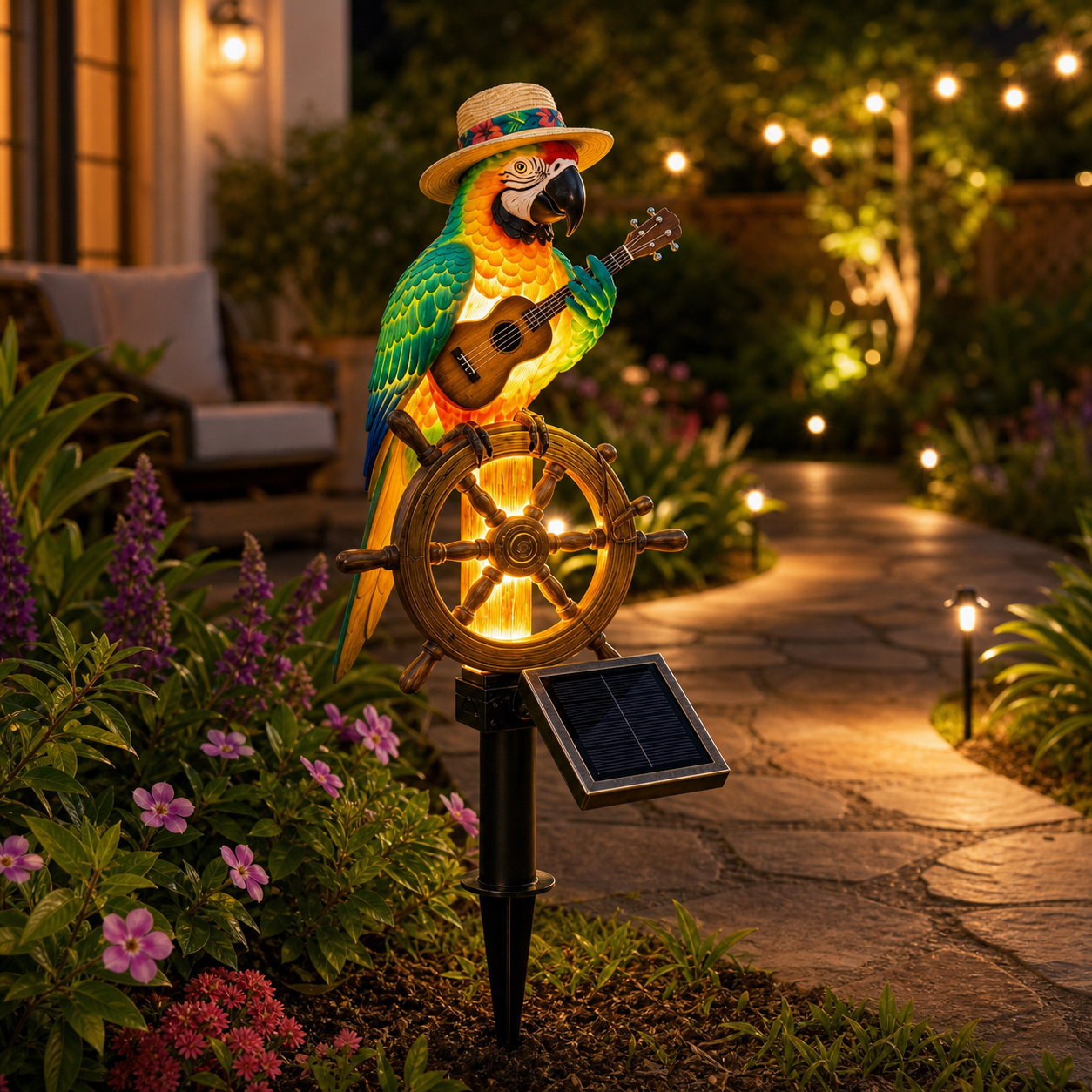ParadisePerch – Solar Parrot Ornament