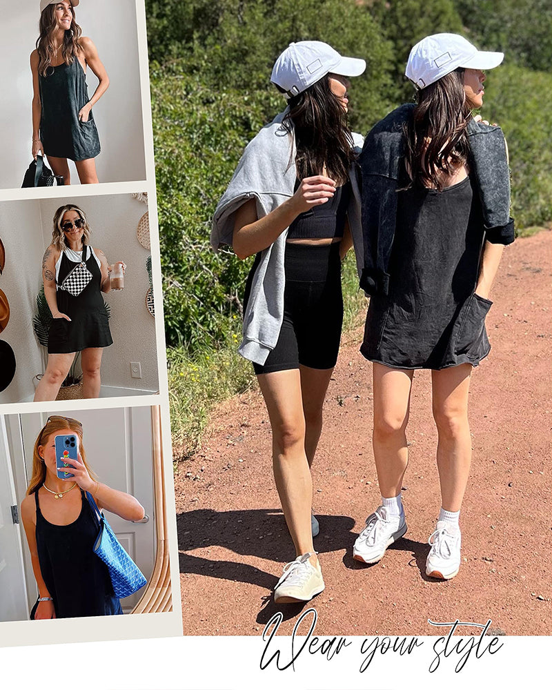 SoléaMove – Casual Built-In Shorts Sleeveless Mini Dress