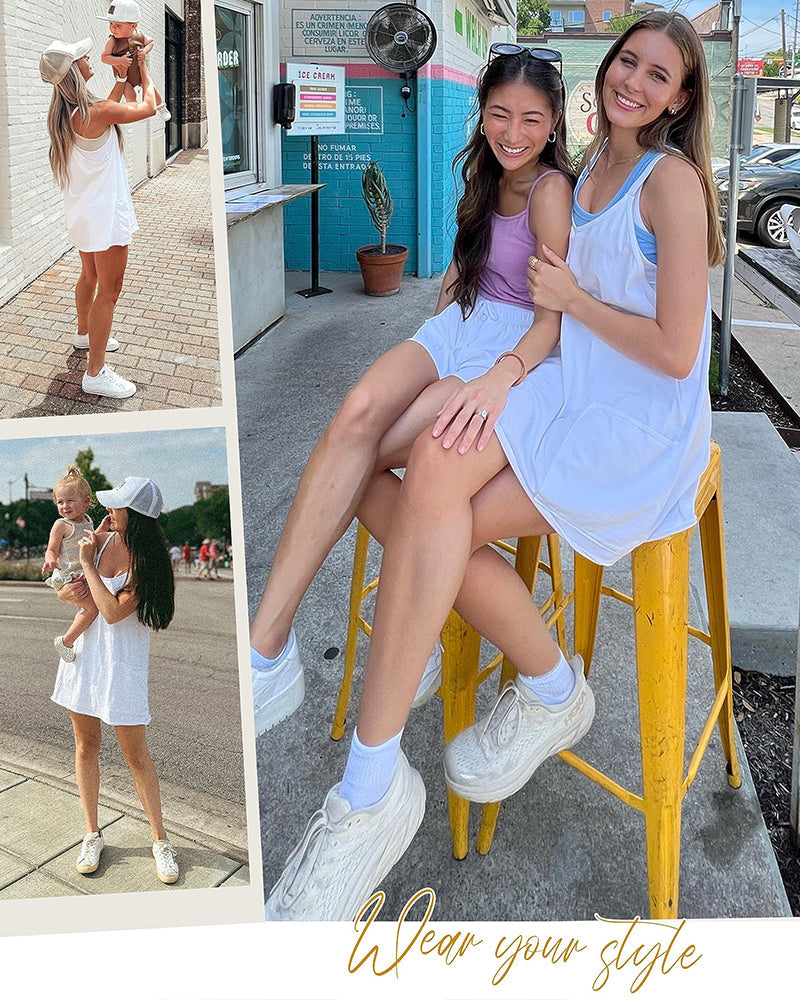 SoléaMove – Casual Built-In Shorts Sleeveless Mini Dress