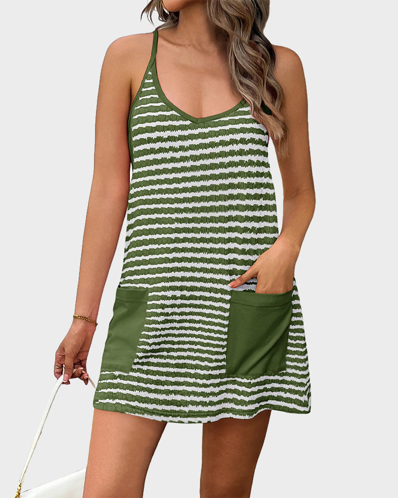SoléaMove – Casual Built-In Shorts Sleeveless Mini Dress