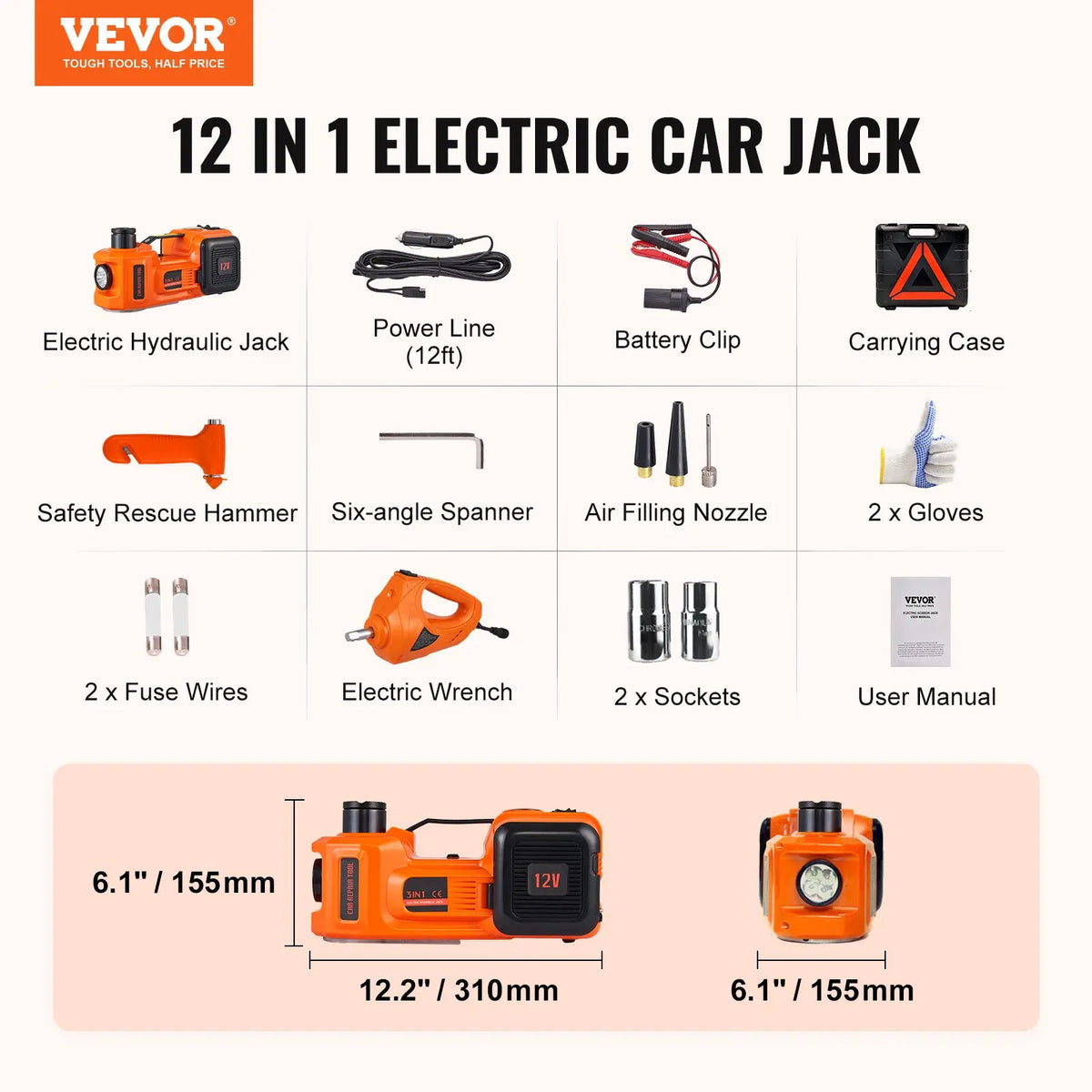 PowerLift – 5 Ton Electric Car Jack Kit