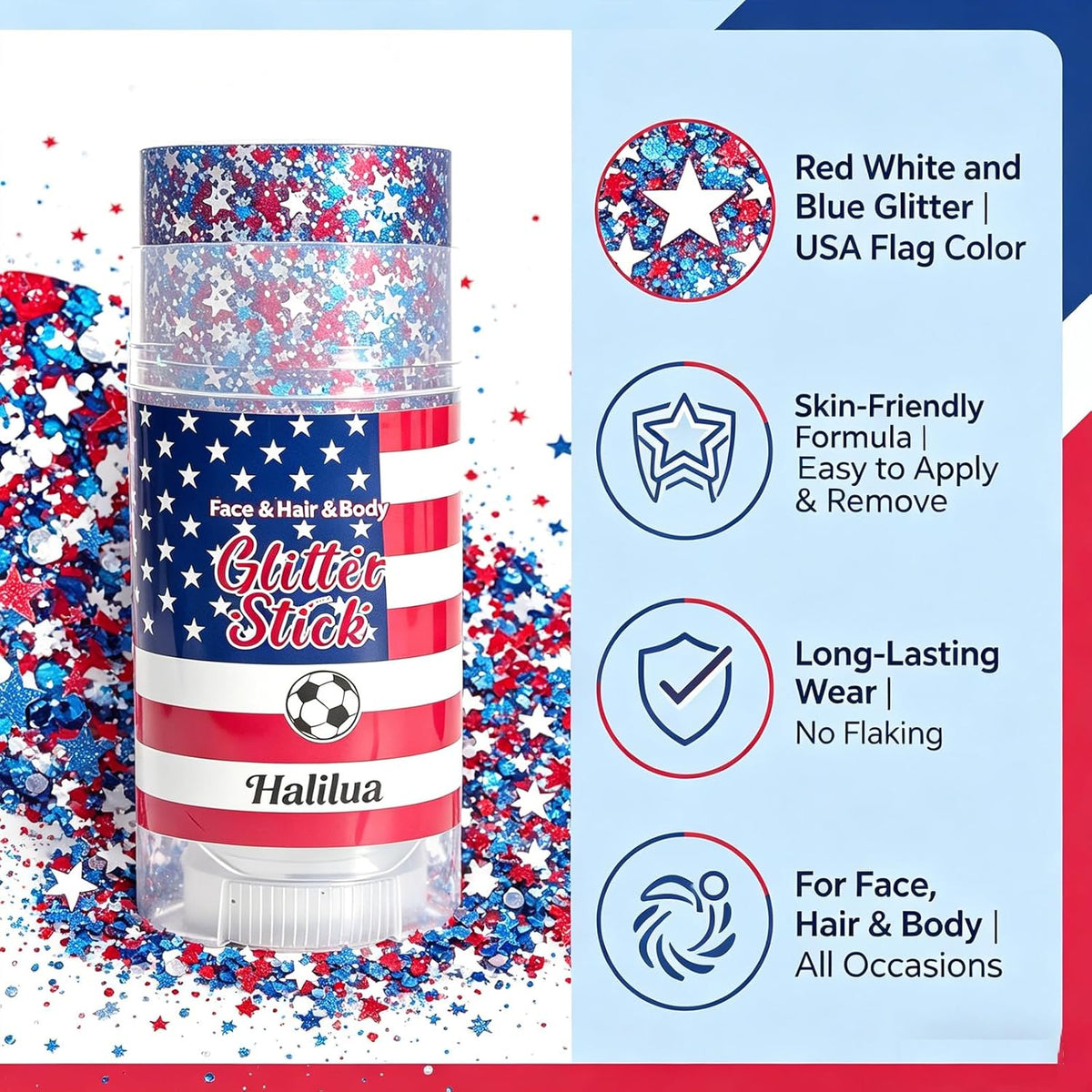 PatriotGlow – 4th Of July Glitter Sparkle Stick