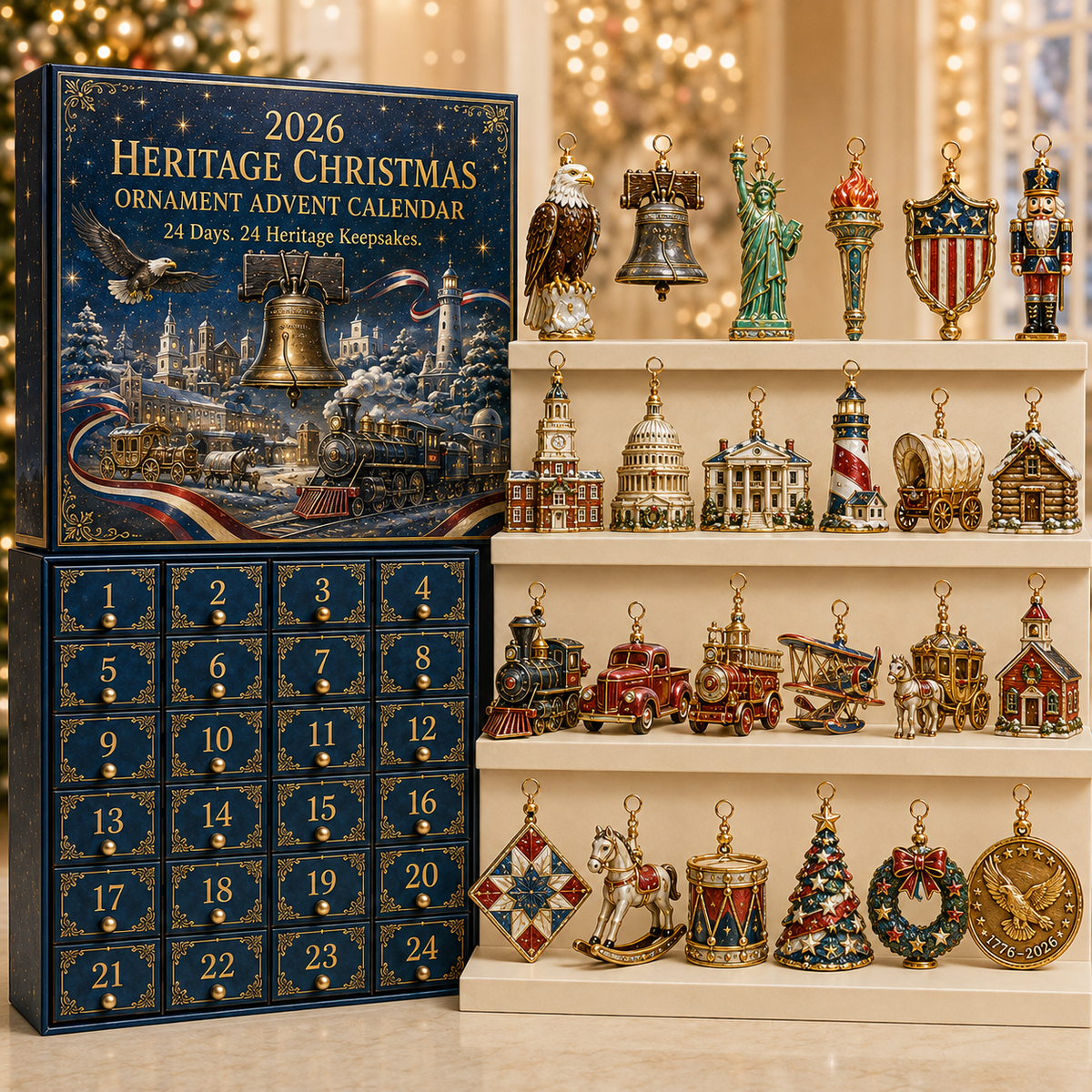 LibertyHeirloom – America 250th Anniversary Ornament Set