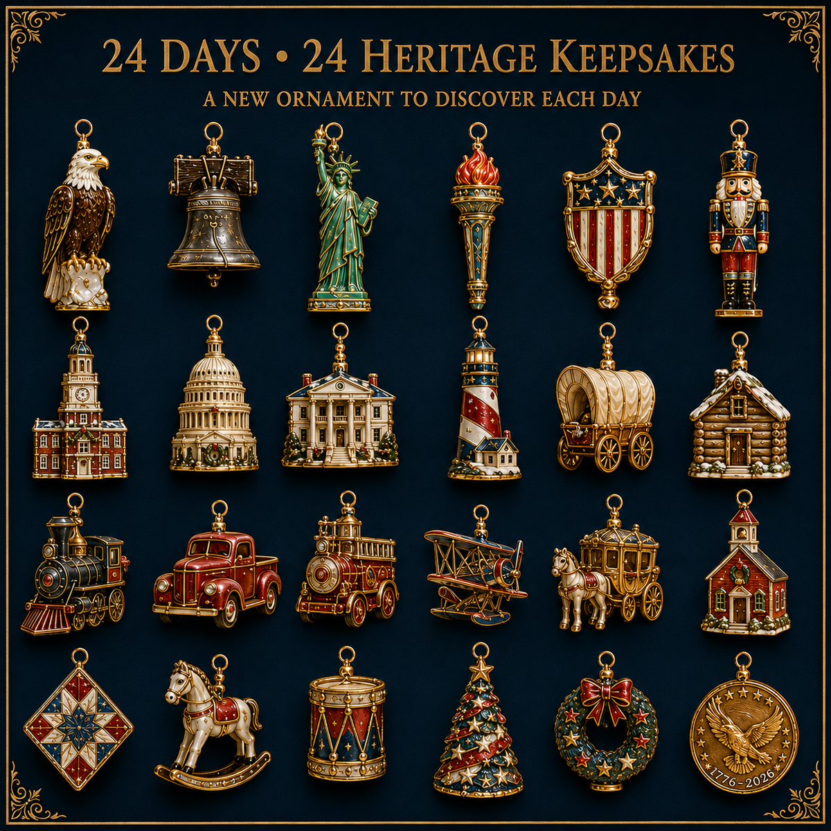 LibertyHeirloom – America 250th Anniversary Ornament Set