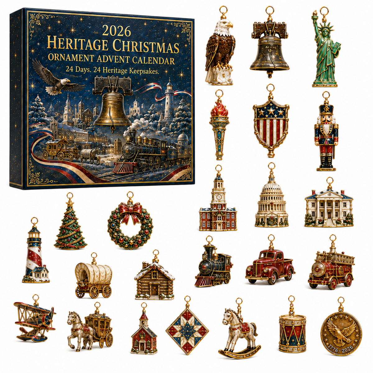 LibertyHeirloom – America 250th Anniversary Ornament Set