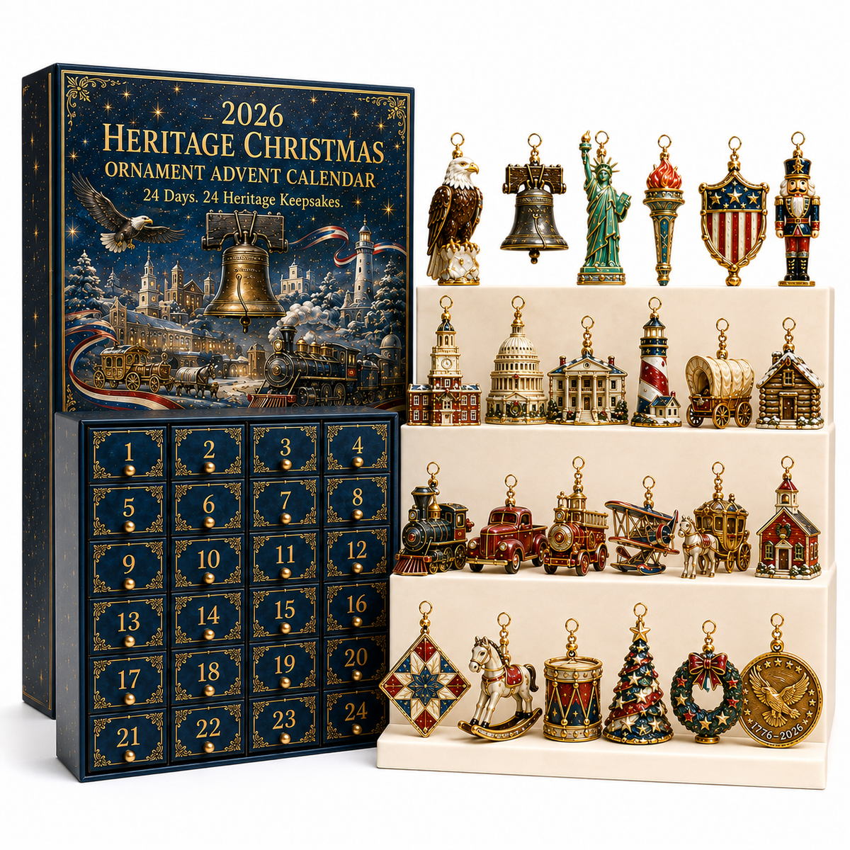 LibertyHeirloom – America 250th Anniversary Ornament Set