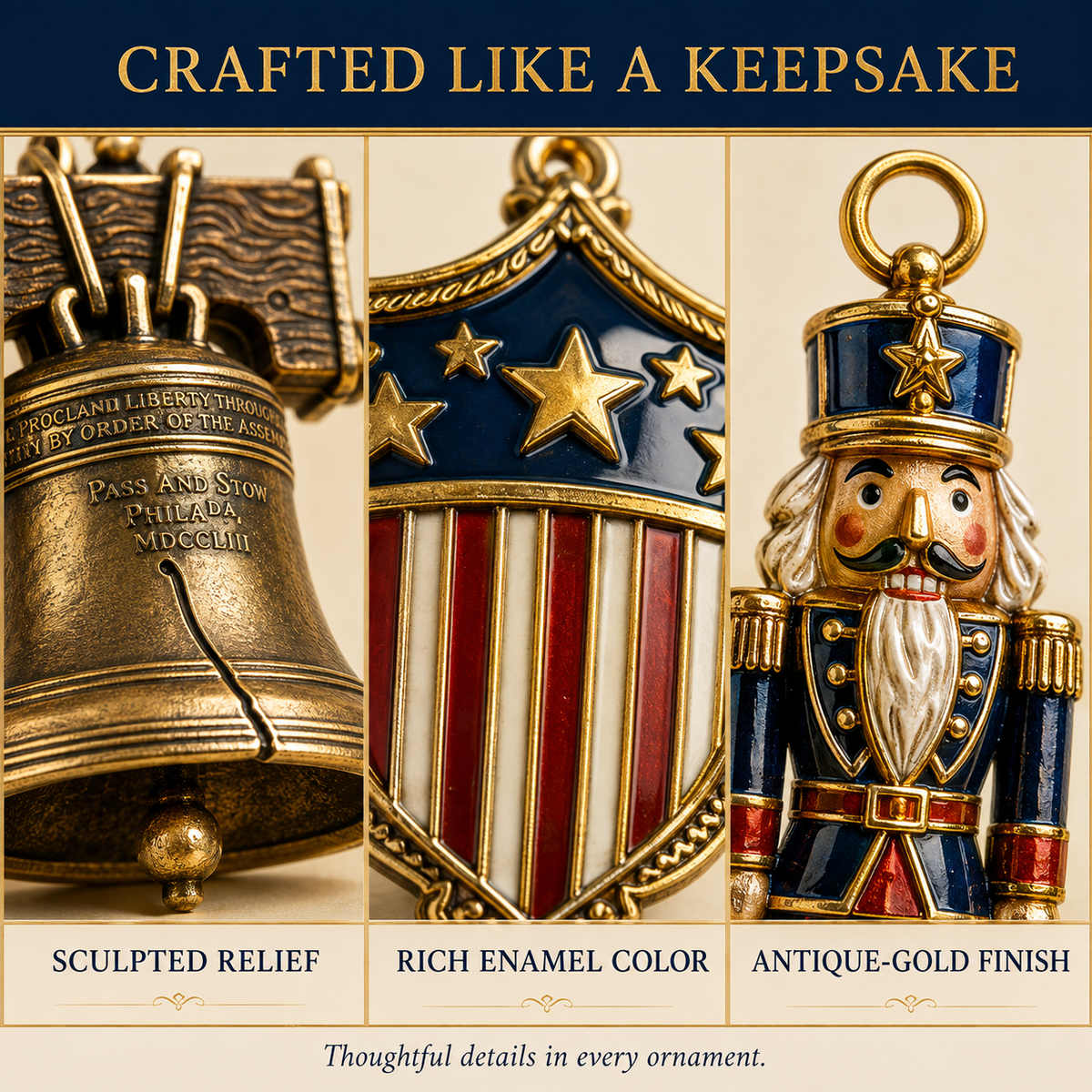 LibertyHeirloom – America 250th Anniversary Ornament Set