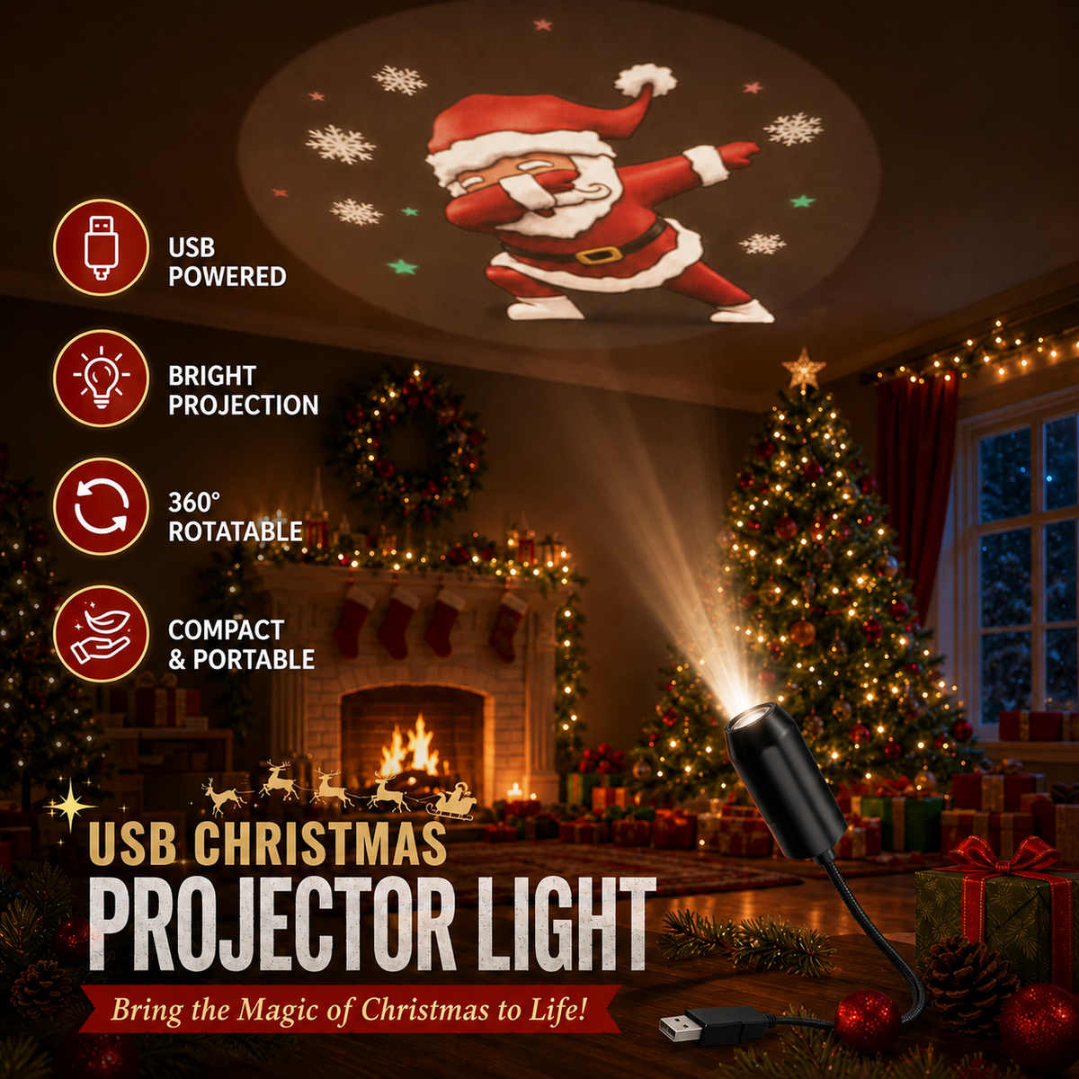 GlowMerry – HD Christmas Scene Projector