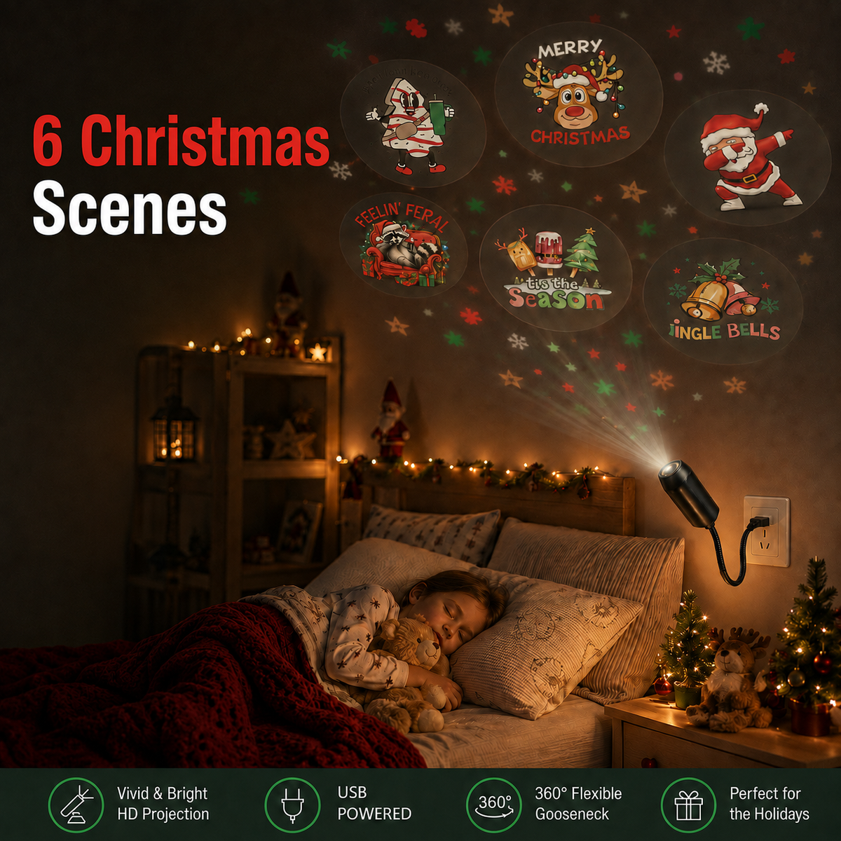 GlowMerry – HD Christmas Scene Projector
