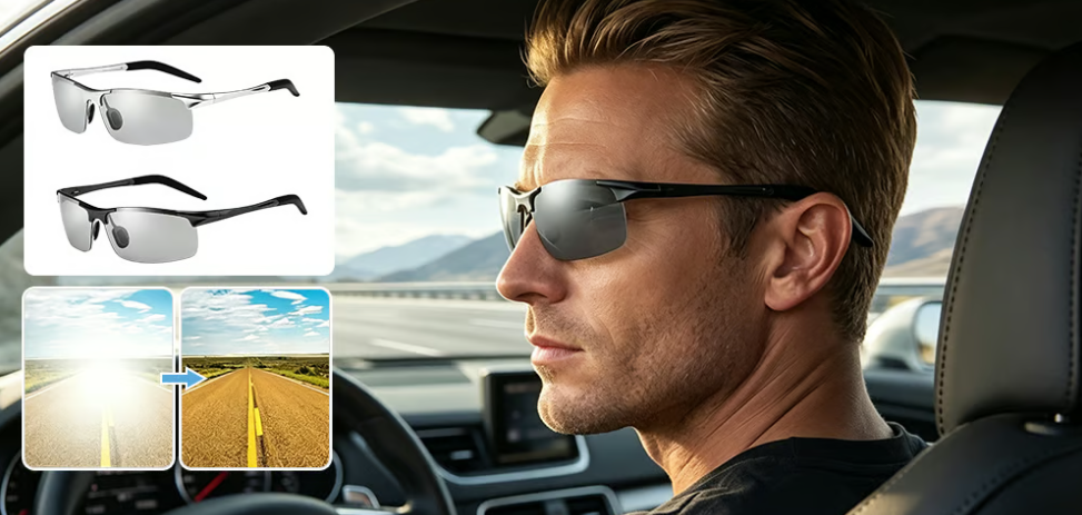 GlareGuard – Polarized Photochromic Sunglasses